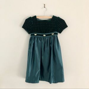 Girls Forest Green Short Sleeve Formal Dress